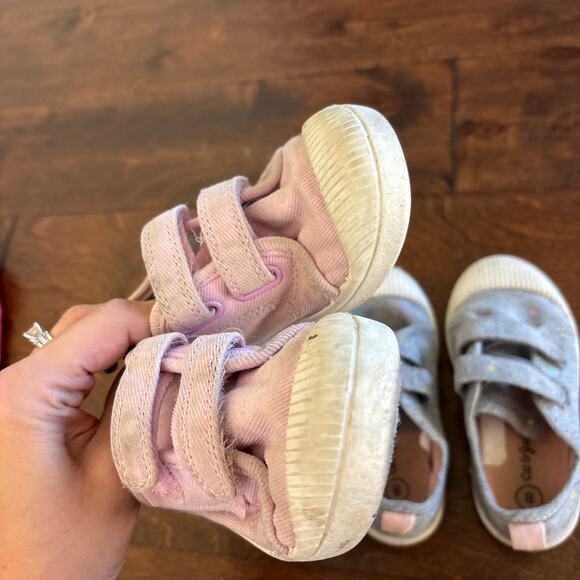 Cat and Jack Girls Size 8 Shoes lot of 2 Pink Gray - Picture 7 of 8